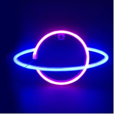 Διακοσμητικό από Neon LED ΠΛΑΝΗΤΗΣ με μπαταρία (3xAA) ή USB ροζ και Μπλε IP20 17.5x2x30cm | Aca Lighting | X041087319